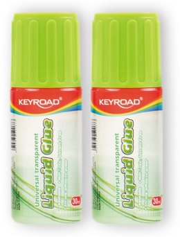 Klej w płynie KEYROAD, z gąbczastą końcówką, 30ml, pakowane na displayu