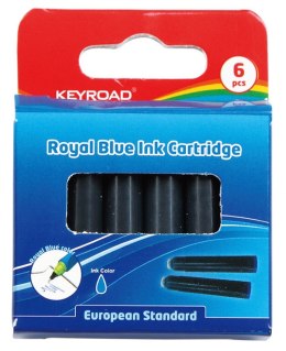 Naboje do piór KEYROAD, 6 szt., zawieszka, niebieski