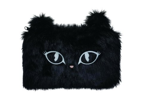 Piórnik saszetka KEYROAD Memoris Fluffy, kot, włochata, czarna