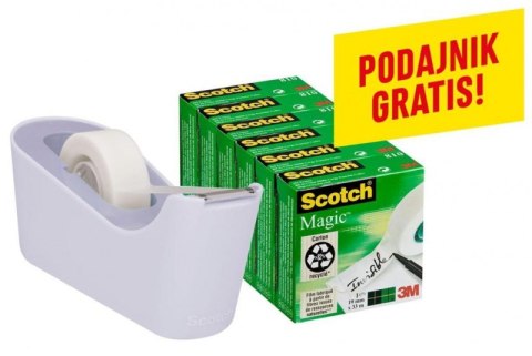 Taśma biurowa SCOTCH® Magic™(C18-6L), matowa, 19mm, 33m, 6szt., podajnik C-18 GRATIS