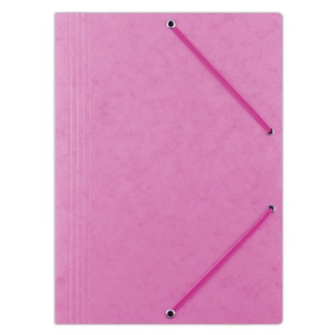 Teczka z gumką OFFICE PRODUCTS, preszpan, A4, 390gsm, 3-skrz., różowa