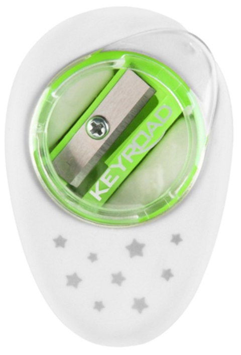 Temperówka KEYROAD Cappy, plastikowa, pojedyncza, z gumką, pakowane na displayu, mix kolorów