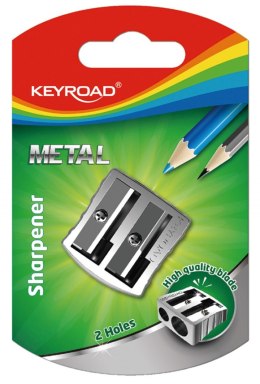 Temperówka KEYROAD Metal, aluminiowa, podwójna, srebrna