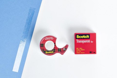 Taśma biurowa SCOTCH Crystal Clear (600), transparentna, 19mm, 33m, w pudełku