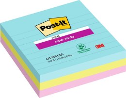 Karteczki samoprzylepne POST-IT® Super Sticky w linie, (675-SS3-MIA), 101x101mm, 3x70 kart., paleta Miami