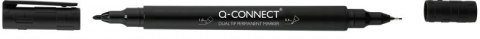 Marker do płyt CD/DVD Q-CONNECT, Dual, 0,4mm i 1 mm (linia), czarny