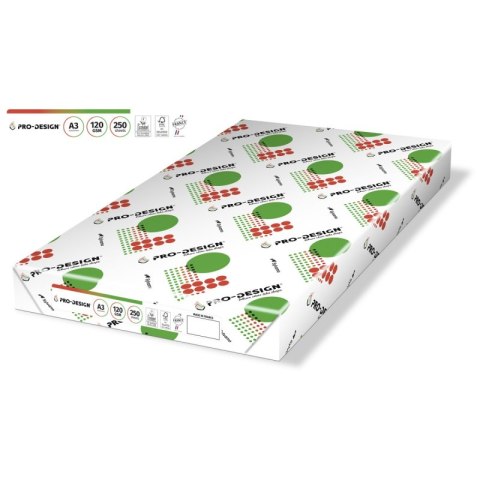 Papier ksero PRO-DESIGN FSC, satynowany, klasa A++, A3, 168CIE, 120gsm, 250 ark.