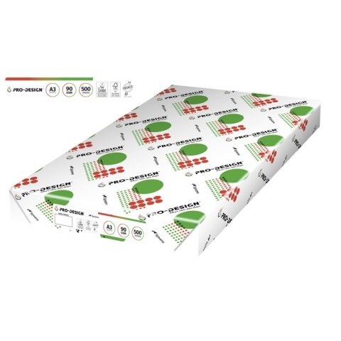 Papier ksero PRO-DESIGN FSC, satynowany, klasa A++, A3, 168CIE, 90gsm, 500 ark.
