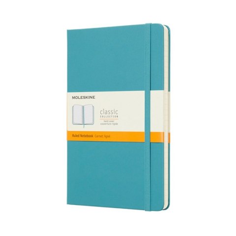 Notes MOLESKINE Classic L (13x21 cm) w linie, twarda oprawa, reef blue, 240 stron, niebieski