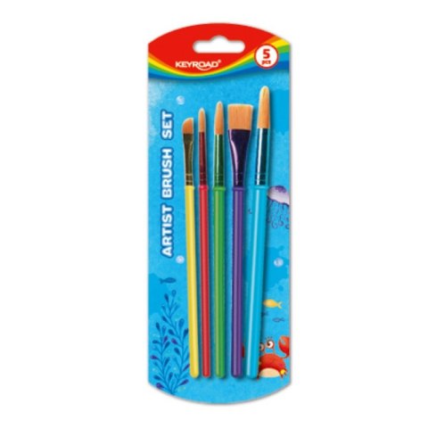 Pędzle KEYROAD, Artist Set, 5szt., blister, mix kolorów