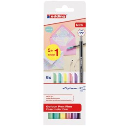 Pisak z cienką końcówką e-1200 EDDING, 1 mm, 6 szt., blister, mix kolorów