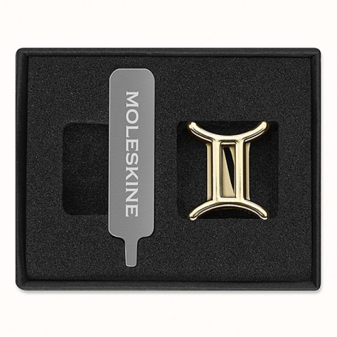 Przypinka MOLESKINE, bliźnięta, złota