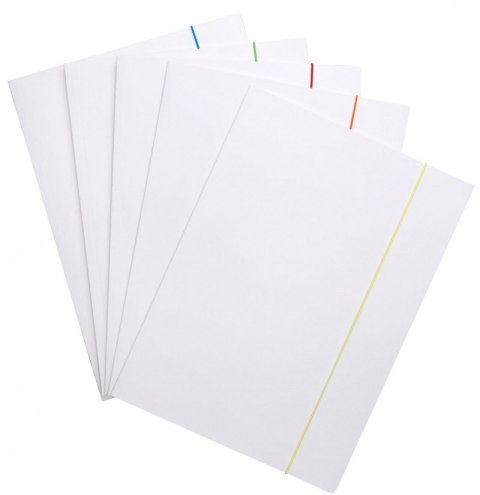 Teczka z gumką OFFICE PRODUCTS, karton, A4, 300gsm, 3-skrz., gumka mix kolorów, biała