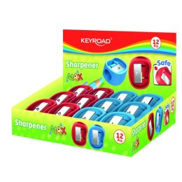 Temperówka plastikowa KEYROAD Max, jumbo, pojedyncza, display, mix kolorów