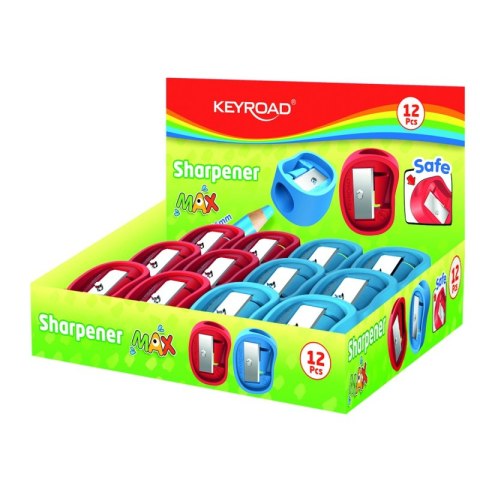 Temperówka plastikowa KEYROAD Max, jumbo, pojedyncza, display, mix kolorów