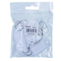 Zawieszki na klucze OFFICE PRODUCTS, 50x20mm, 10szt., białe