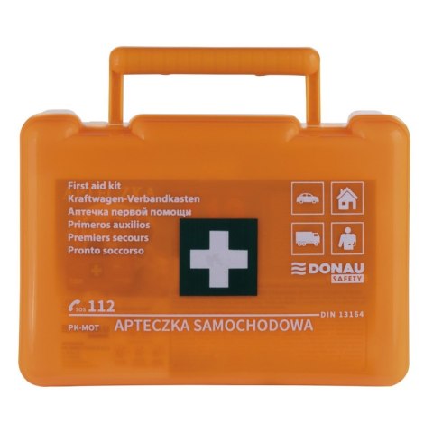 Apteczka samochodowa DONAU SAFETY, plastikowa, BD DIN, pomarańczowa
