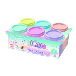 Ciastolina KEYROAD, 6 pastelowych kolorów x 75g, pudełko