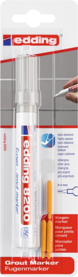 Marker do odświeżania fug e-8200 EDDING, 2-4mm, blister, srebrnoszary