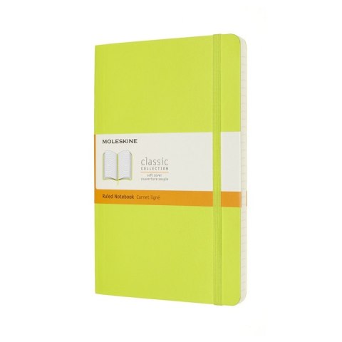 Notes MOLESKINE Classic L (13x21cm), w linie, miękka oprawa, 192 strony, lemon green