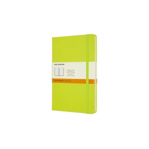 Notes MOLESKINE Classic L (13x21cm), w linie, twarda oprawa, 240 stron, lemon green