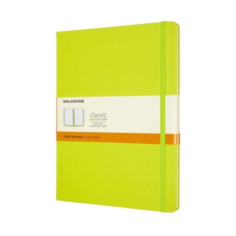 Notes MOLESKINE Classic XL (19x25cm), w linie, twarda oprawa, 192 strony, lemon green
