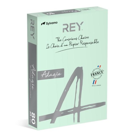 Papier ksero REY ADAGIO, A4, 80gsm, 81 j.zielony PASTEL *RYADA080X434 R200, 500 ark.