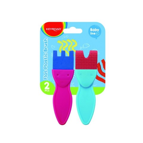 Pędzle kreatywny do malowania KEYROAD, flat brush, 2 szt., zawieszka