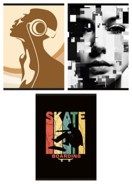 Zeszyt szkolny GIMBOO, A4, w kratkę, 60 kart., 70gsm, mix wzorów