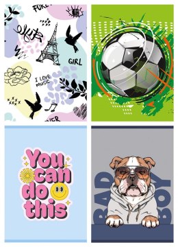 Zeszyt szkolny GIMBOO, A5, w 3 linie, 32 kart., 70gsm, mix wzorów