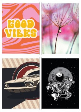 Zeszyt szkolny GIMBOO, A5, w linie, 60 kart., 70gsm, mix wzorów