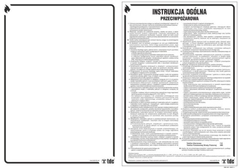 Znak TDC, Instrukcja ogólna przeciwpożarowa