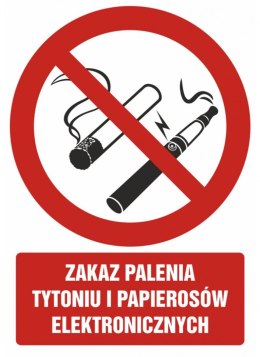 Znak TDC, Zakaz palenia tytoniu i papierosów elektronicznych