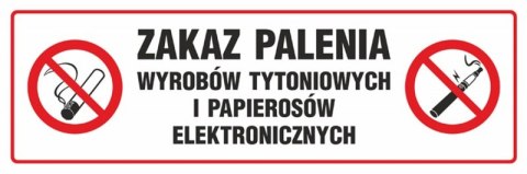 Znak TDC, Zakaz palenia wyrobów tytoniowych i papierosów elektronicznych