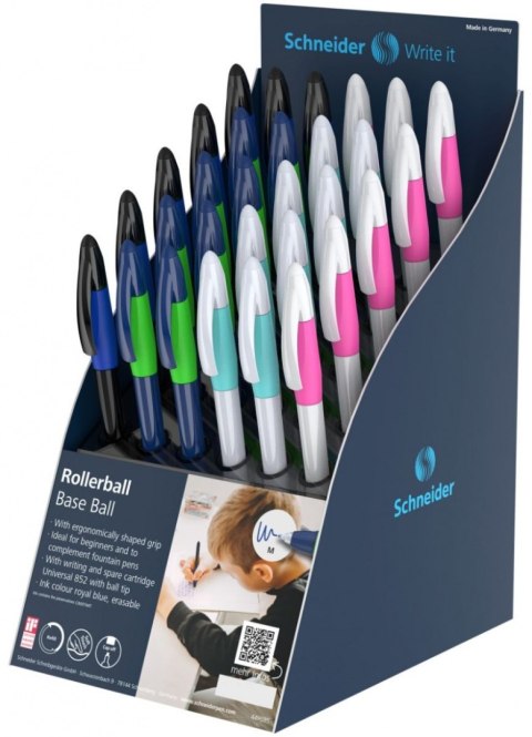 Display piór kulkowych SCHNEIDER Base Ball, M, 30 szt., mix kolorów