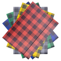 Teczka z gumką OFFICE PRODUCTS, karton/lakier, A4, 320gsm, 3-skrz., mix kolorów w kratę