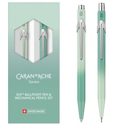 Zestaw długopis 849 i ołówek 844 CARAN D'ACHE Misty Forest, w etui, zielony