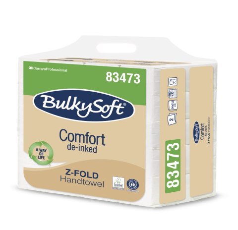 Ręcznik BulkySoft Comfort de_inked, celuloza z recyklingu, ZZ, 3_panelowy, 2_warstwowy, 4 _ 21,5 cm, biały, 3000 listków, 83473