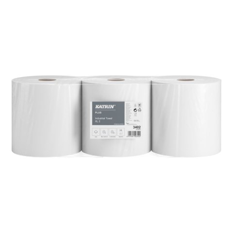 Czyściwo papierowe KATRIN PLUS XL 2, 3402, opakowanie: 3 rolki