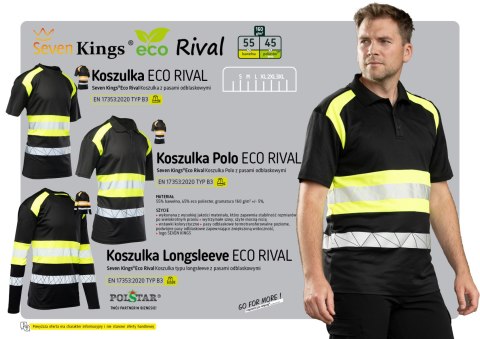ECO RIVAL SEVEN KINGS KOSZULKA CZARNY/ŻÓŁTY