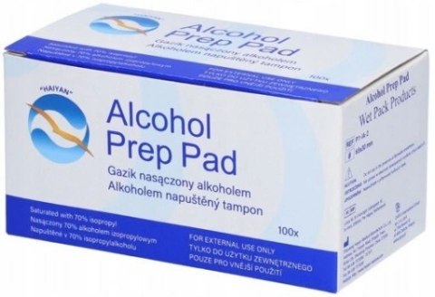 Gaziki do dezynfekcji nasączone alkoholem Alcohol Pad, 100 szt.