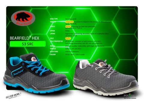 PÓŁBUT BEARFIELD HEX S3 SRC NIEBIESKI