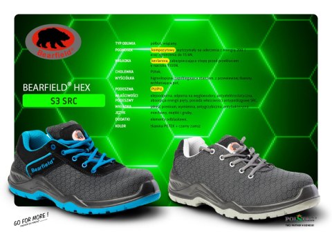 PÓŁBUT BEARFIELD HEX S3 SRC NIEBIESKI