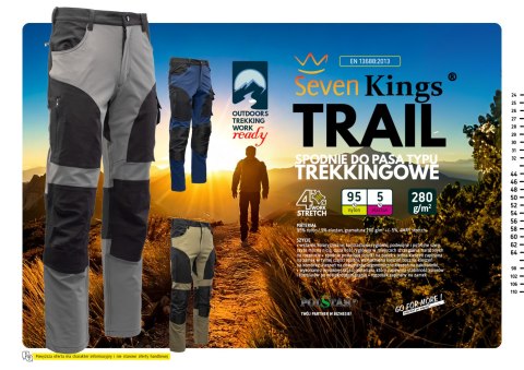 SEVEN KINGS TRAIL SPODNIE DO PASA GRANAT/CZARNY