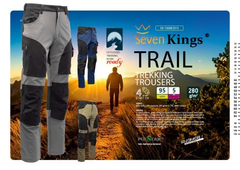 SEVEN KINGS TRAIL SPODNIE DO PASA STAL/CZARNY