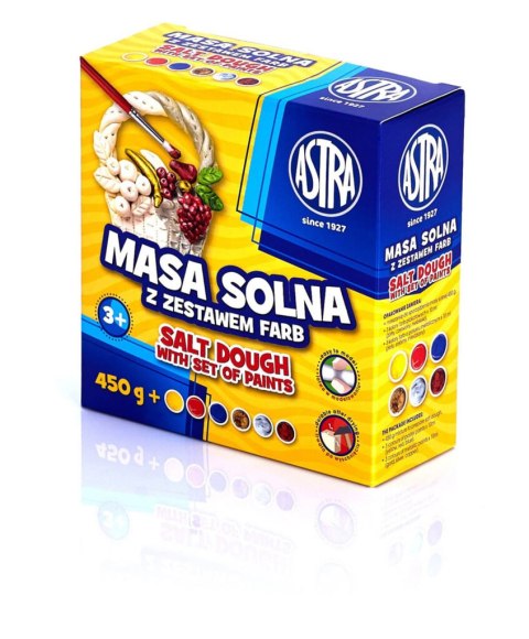Masa solna Astra 450g + 6 kolorów farb do malowania, 324109001 .