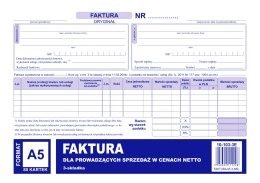 103-3E Faktura VAT netto (pełna) A5 oryginał+kopia MICHALCZYK i PROKOP