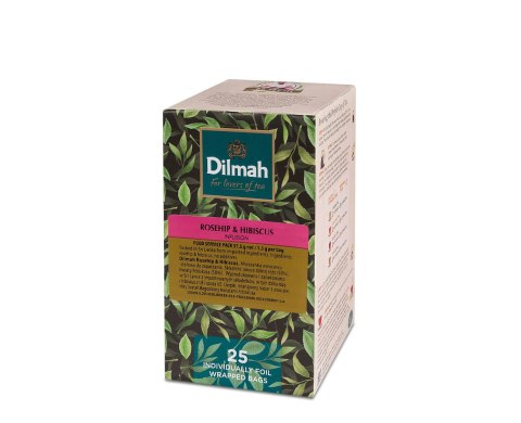 Herbata DILMAH Rosehip & Hibiscus 25szt kopert