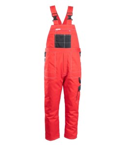 OGRODNICZKI OCIEPLANE WSTAWKA KOLOR - CZARNO-CZERWONY