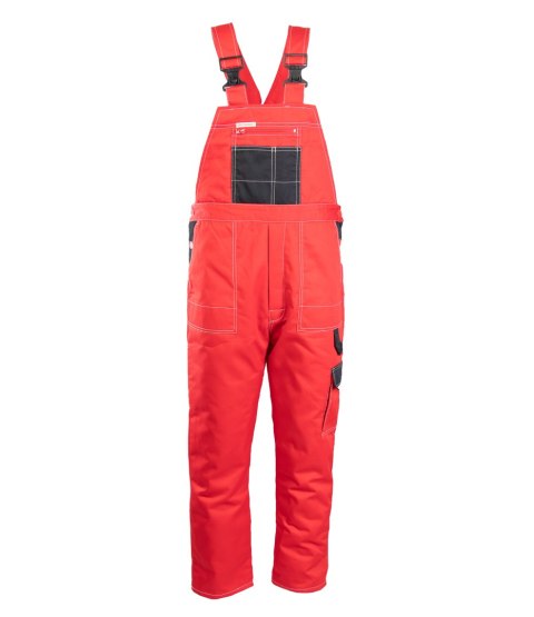 OGRODNICZKI OCIEPLANE WSTAWKA KOLOR - CZARNO-CZERWONY